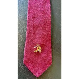 Vintage Miller & Rhodes Richmond Va Maroon Knit/Acrylic Duck Motif Tie